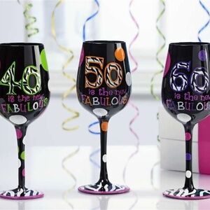 50 60 is the new fabulous black wine glass